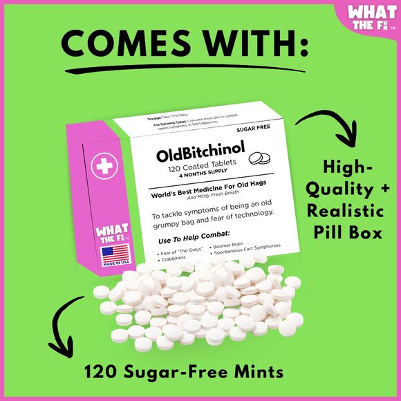 Novelty Prank Medicine Box OldBitchinol Funny Prescription Gag Gift Exchange - Picture 3 of 6